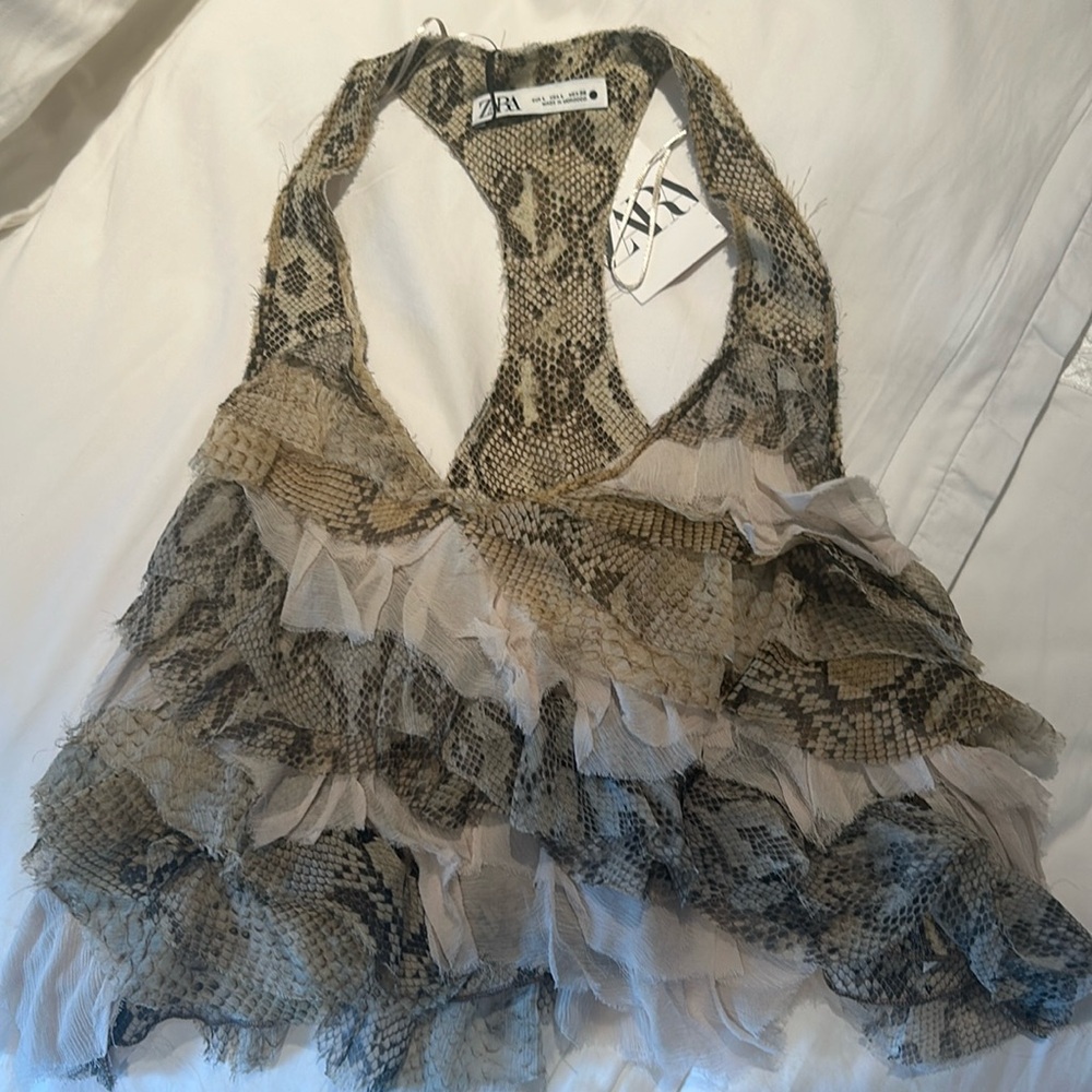 Zara ruffled tank